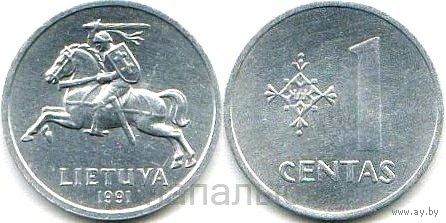 Литва 1 цент 1991