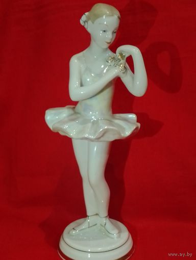 Балерина с цветком, Вербилки, Фарфор,в Люксе!!!не частая в сохране статуэтка