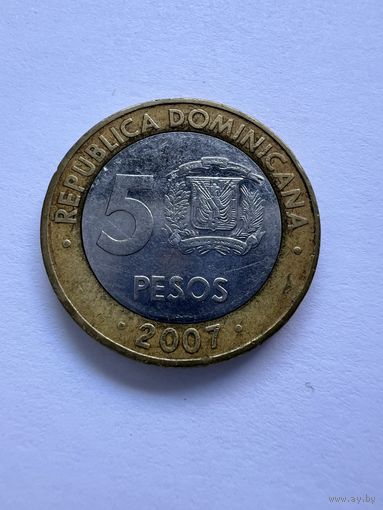 5 песо 2007г. Доминикана