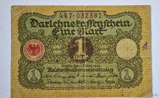 1920 год 1 марка Германия