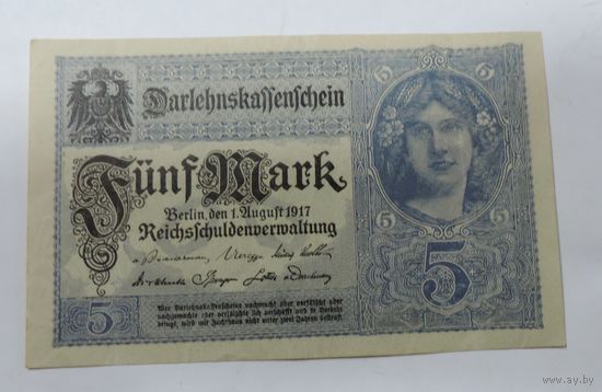 5 марок 1917г. Германия