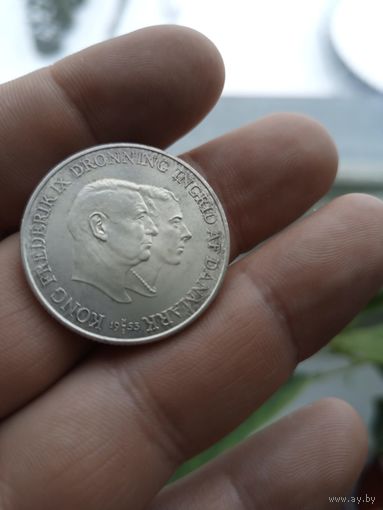 2 кроны Дания 1953г "Компания по борьбе с туберкулёзом в Гренландии"