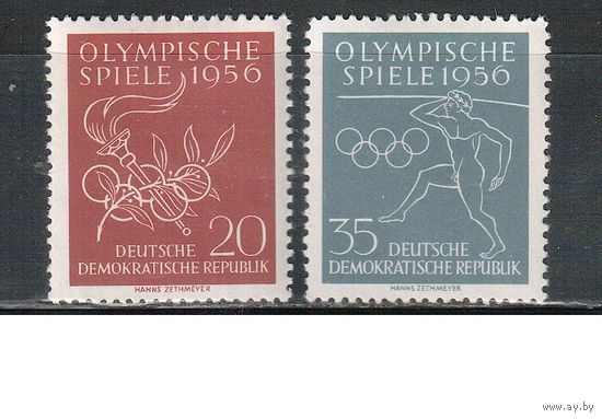 ГДР-1956,(Мих.539-540)  **   , Спорт, ОИ-1956(полная серия)