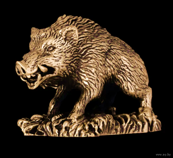 Статуэтка миниатюра Кабан Латунь