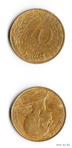 10 сантимов Франция 1982 год