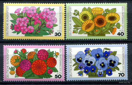 Германия (ФРГ) - 1976г. - Садовые цветы - полная серия, MNH с отпечатками [Mi 904-907] - 4 марки