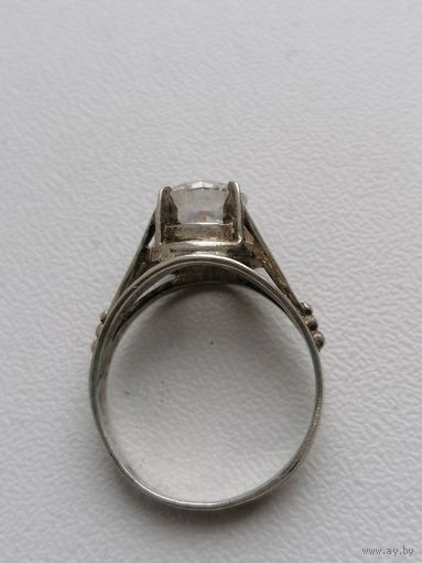 Кольцо серебро СССР, камень