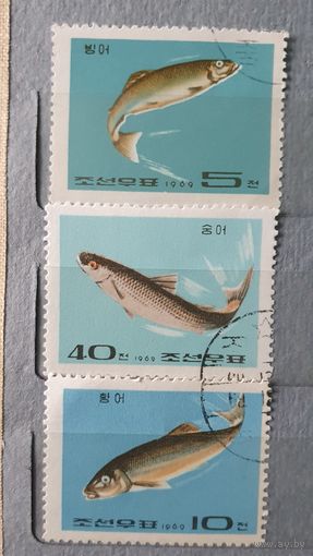 КНДР рыбы 3шт