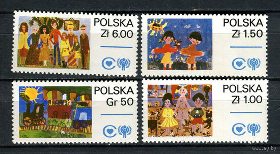 Польша - 1979 - Международный год ребенка - (на клее следы отпечатков) - [Mi. 2603-2606] - полная серия - 4 марки. MNH.