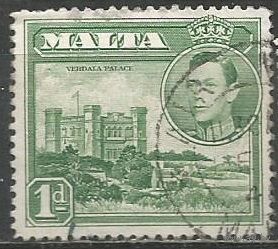Мальта. Король Георг VI. Дворец губернатора. 1943г. Mi#192.