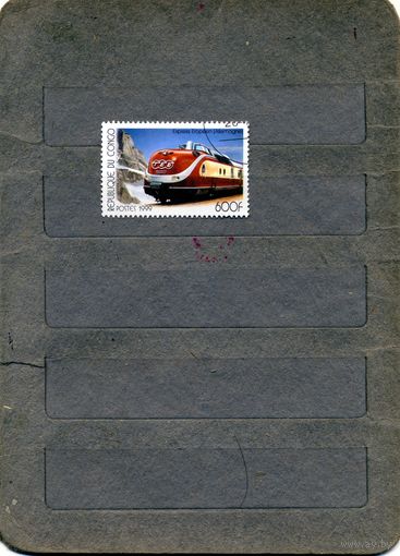 КОНГО, 1999,  ПАРОВОЗ 1м гашеная