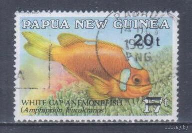 [2130] Папуа Новая Гвинея 1989. Фауна.Рыбы. НАДПЕЧАТКА. Гашеная марка.