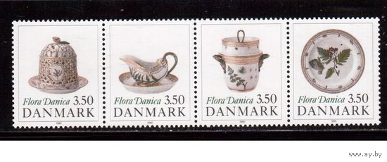 Дания-1990, (Мих.977-980) ** , Культура, Фарфор