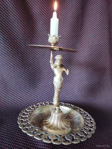 Винтажная конфетница – подсвечник "Серена" на 1 свечу. Индия.