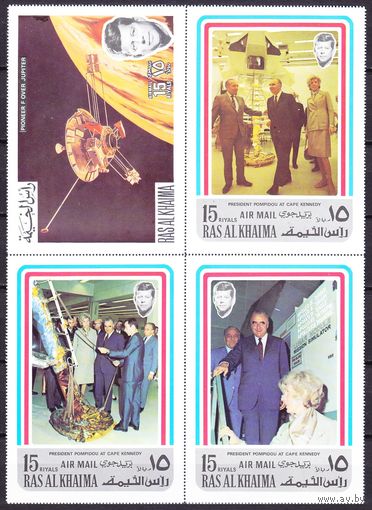 1972 Рас-эль-Хайма 766-768,850VB Музей космического центра имени Кеннеди, Pioneer F 40,00 евро