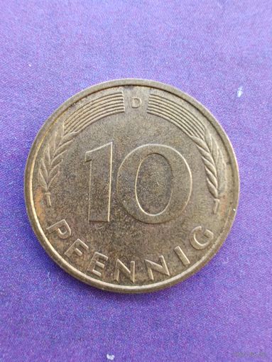 Германия ФРГ 10 пфеннигов 1994 D