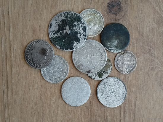 Монеты серебро. С рубля.