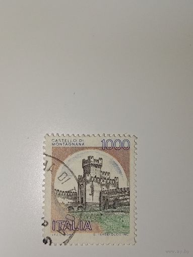 Италия 1980 На марке изображен замок Монтаньяна, расположенный в провинции Падуя.
