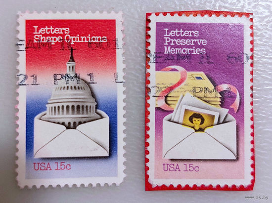 США 1980. Письма. Вашингтон. Капитолий (2 марки из серии)