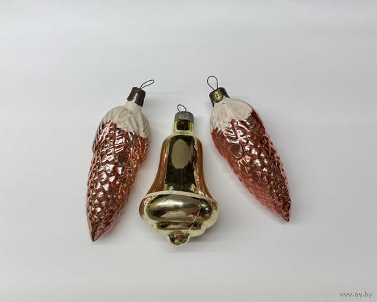 Елочная игрушка шишка колокольчик СССР К.4 цена за все