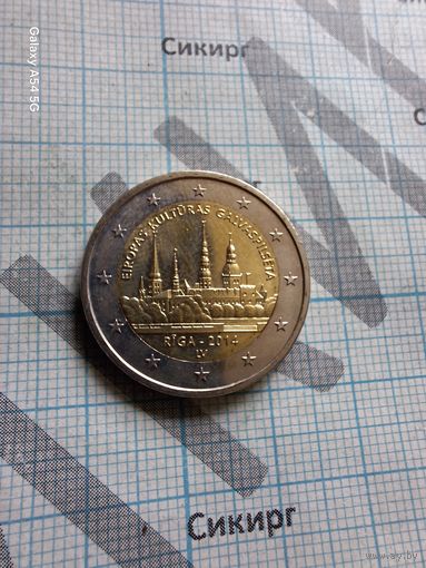 2 евро 2014 год, Рига - культурная столица Европы Латвия