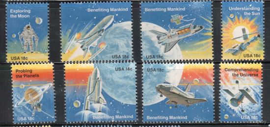 США-1981, (Мих.1481-1488) ,  ** , Космос,(полная серия) (2)