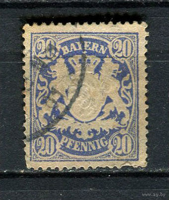 Королевство Бавария в составе Германской империи - 1888/1900 - Герб 20Pf - [Mi.57] - 1 марка. Гашеная.  (Лот 21HF)-T41P9