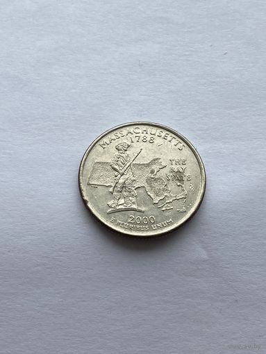 25 центов 2000 г. Массачусетс, США