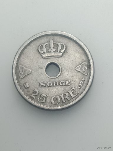 Норвегия 25 эре 1924 года .