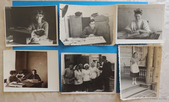 Фото "На работе", 1950-е гг., 6 шт.
