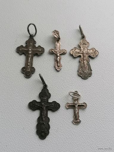 Лот крестиков, серебро 925 пр торги с Рубля