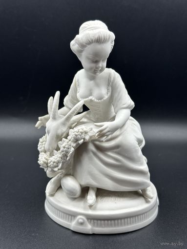 Девочка с козой. Бисквит. Unterweissbach. ГДР. С рубля!