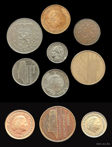 10 МОНЕТ НИДЕРЛАНДОВ БЕЗ ПОВТОРОВ С СЕРЕБРОМ ( 10 ЦЕНТОВ 1941 г.)