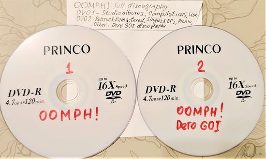 DVD MP3  - OOMPH!, Dero GOI - полная дискография 1992 - 2025 (Industrial metal, EBM, Gothic Rock, Synthpop) - 2 DVD