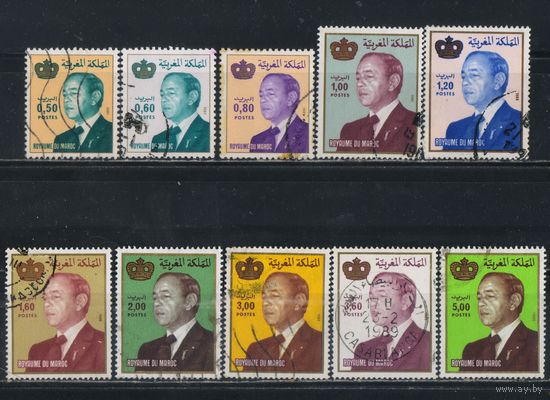 Марокко Кор 1981-8 Хассан II Стандарт #985-6,990,1011,1013-5,1109,1149-50