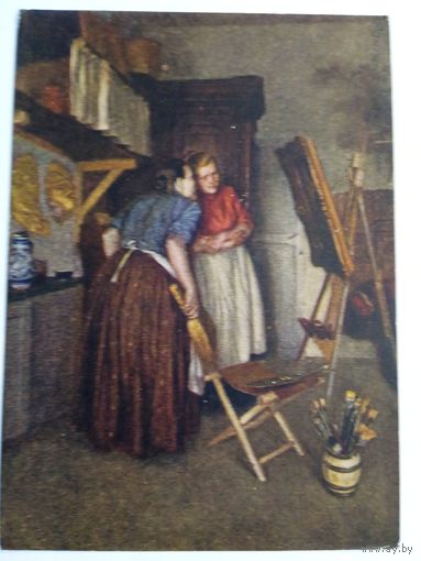 1957. Рянгина. В мастерской художника