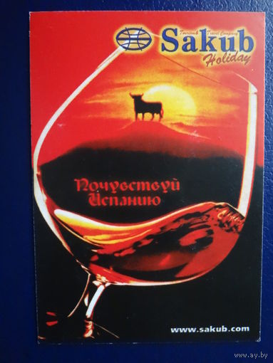 Календарик 2003 г.  Sakub.  Почувствуй Испанию.