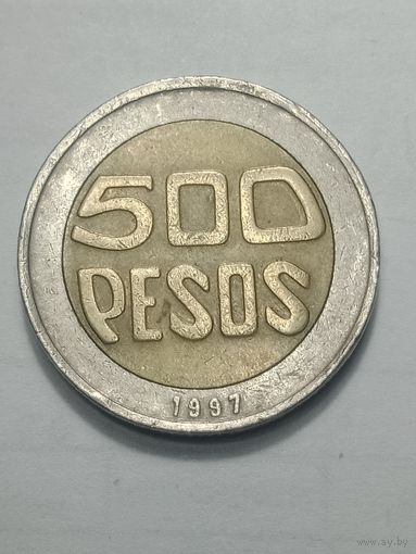 Колумбия 500 песо 1997 года .