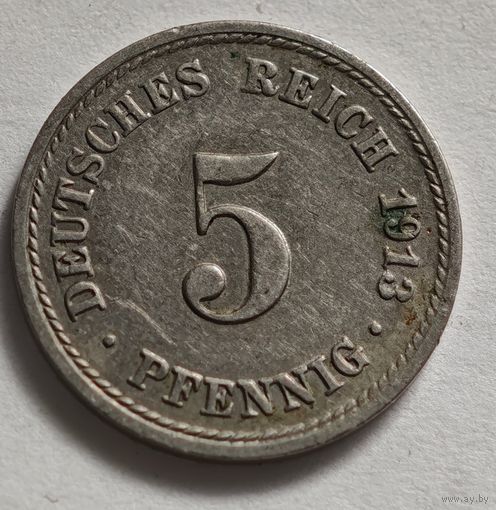 1913 год Германия 5 пфеннигов