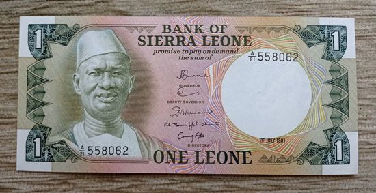 Werty71 СЬЕРРА-ЛЕОНЕ 1 ЛЕОНЕ 1981 UNC банкнота
