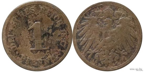 YS: Германия, Рейх, 1 пфенниг 1897D, KM# 10 (1)