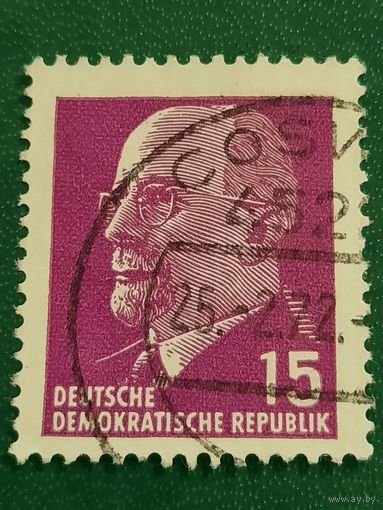 ГДР 1961. Вальтер Ульбрихт. Председатель государственного совета. Марка из серии