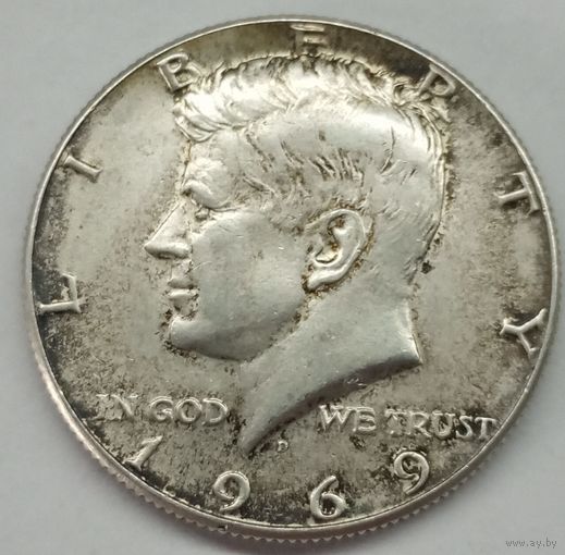 1/2 доллара США D 1969г серебро