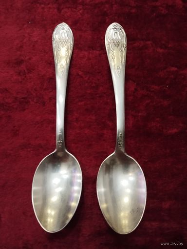 Две чайные серебряные ложки "Каштан".  Цена за штуку. СССР.