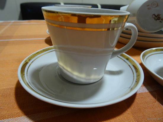 Кофейная пара с позолотой,  з-д Пролетарий, СССР, 60-70-е г.г.