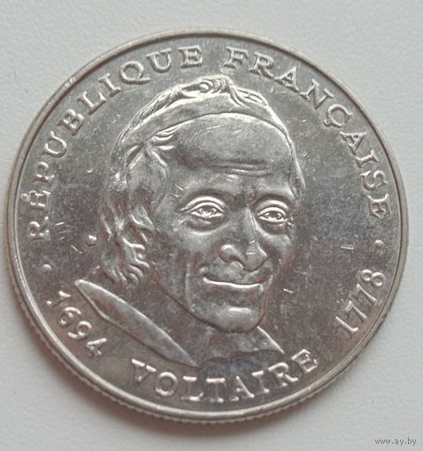 Франция 5 франков 1994 год 300 лет Вольтер