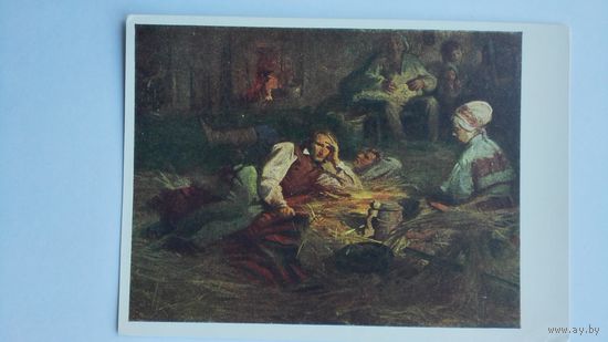 1958. Соцреализм. Вийдалепп. Крейцвальд, собирающий народные сказания