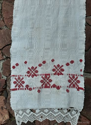 Рушник старинный, ткачество, вышивка,  лен.handmade