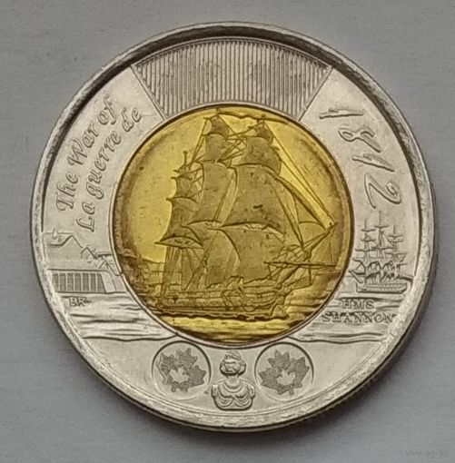 Канада 2 доллара 2012 г. Война 1812 года. Фрегат Шеннон