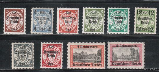 Германия-1939,(Мих.716-729) ** ( 2 м - * ) , Стандарт, Надп на марках Данцига, 10 марок